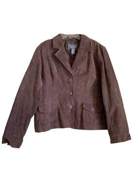 MOTTO Vintage Y2K Brown Suede Blazer Jacket Sz XL Boho/Western/Festival